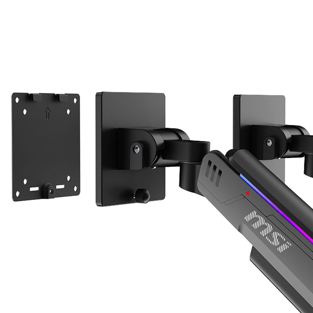 MSI Full-Motion Dual Monitor Mount for 17&quot;-35&quot; Screen in Matte Black and Painted Grey, , large