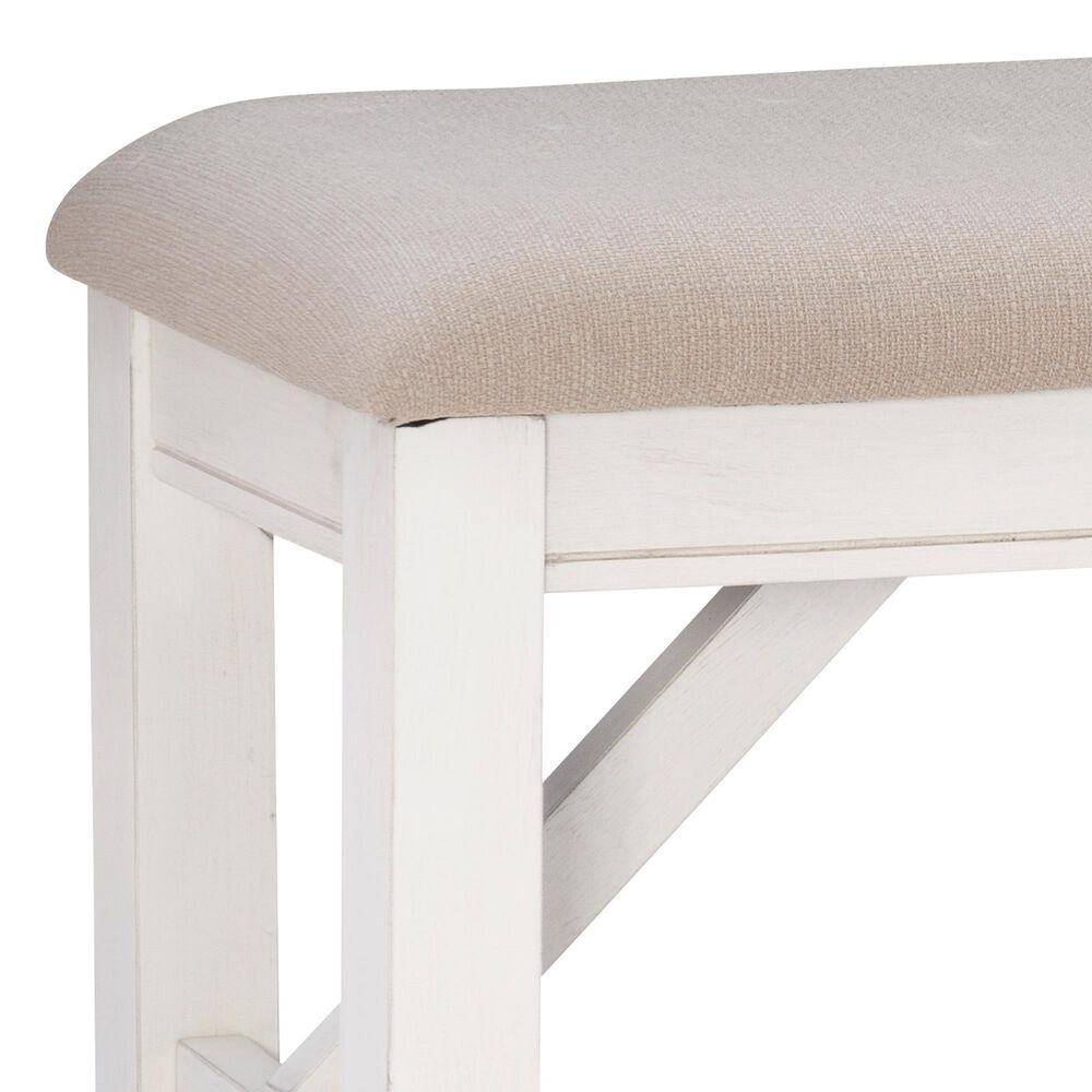 Linon Home Decor Turino Padded Dining Bench in Smokey White, , large