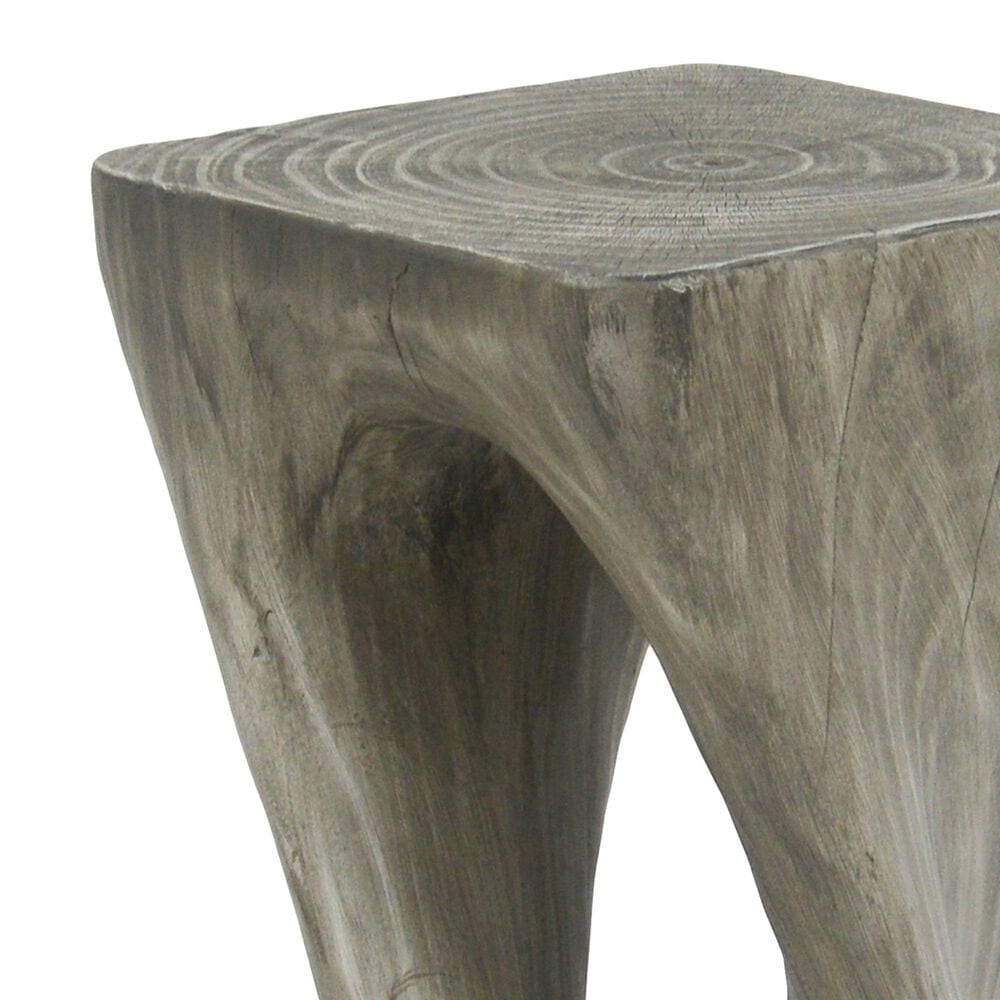 Hearth and Haven Outdoor End Table with Twist Design in Grey, , large