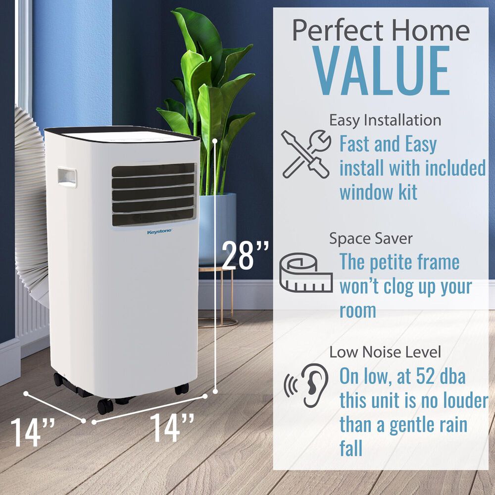 Keystone 7000 BTU Portable Air Conditioner with Remote Control in White |  NFM