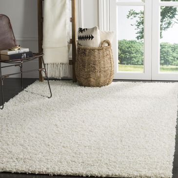 Safavieh Athens Shag SGA119B-3 3" x 5" White Area Rug, , large