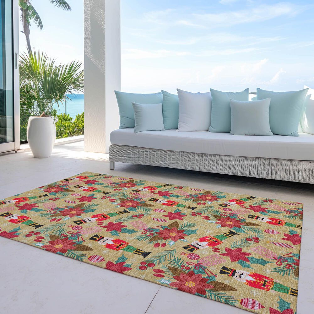 Dalyn Rug Company Wonderland WN30 5&#39; x 7&#39;6&quot; Gold Indoor/Outdoor Area Rug, , large