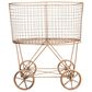 Creative Coop Metal Rolling Laundry Cart with Rack in Copper, , large