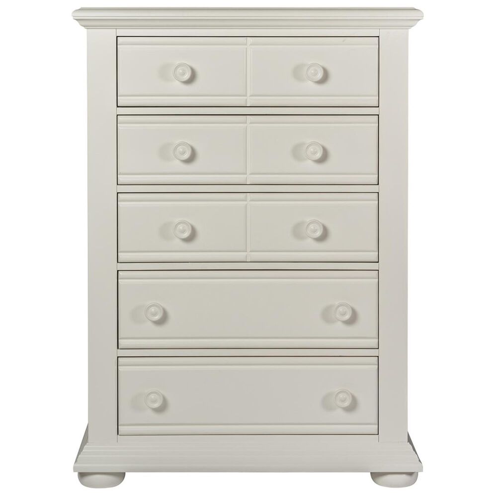 Belle Furnishings Summer House Youth 5 Drawer Chest in Oyster White, , large