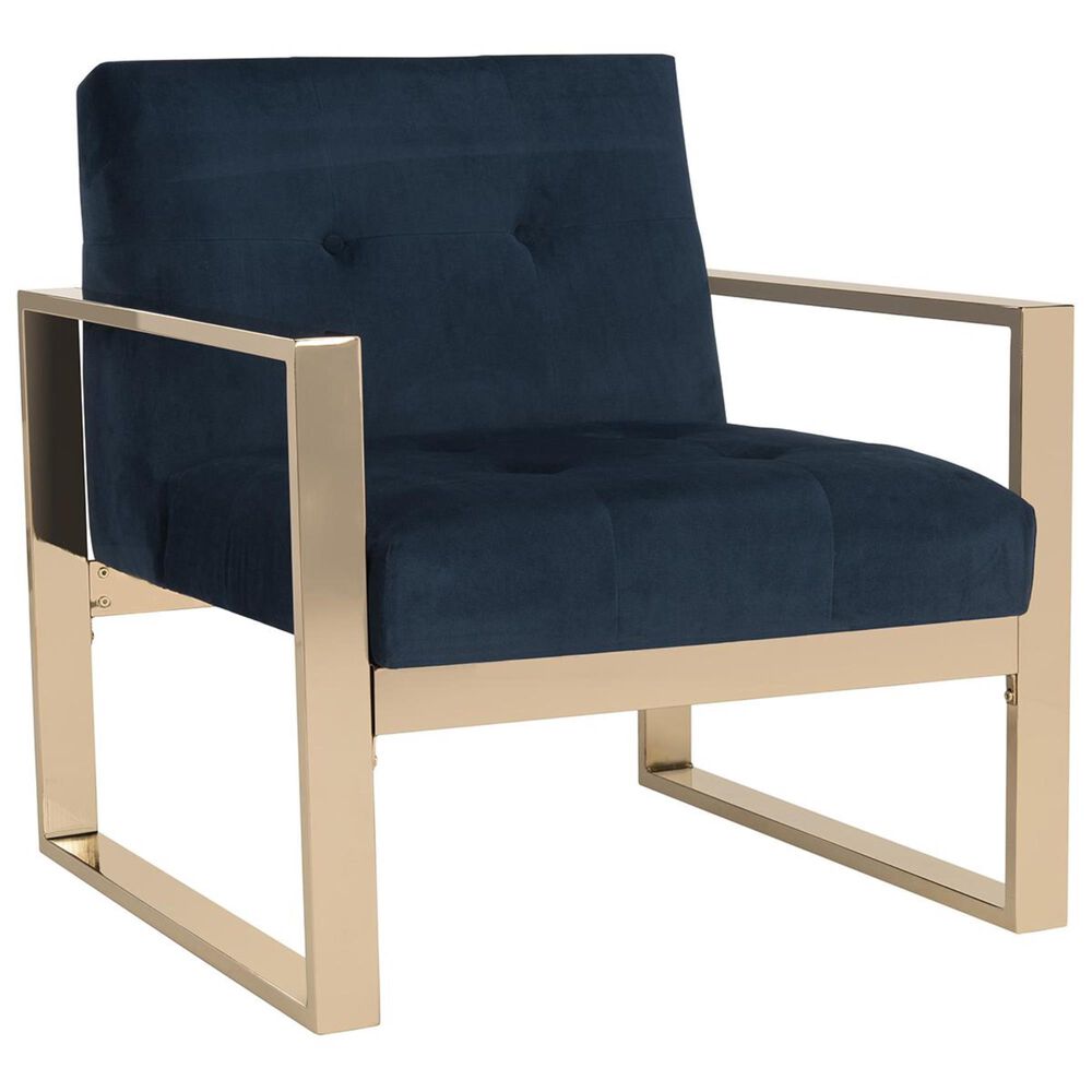 Safavieh Vasco Accent Chair in Navy Velvet, , large