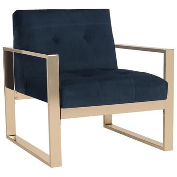 Safavieh Vasco Accent Chair in Navy Velvet, , large