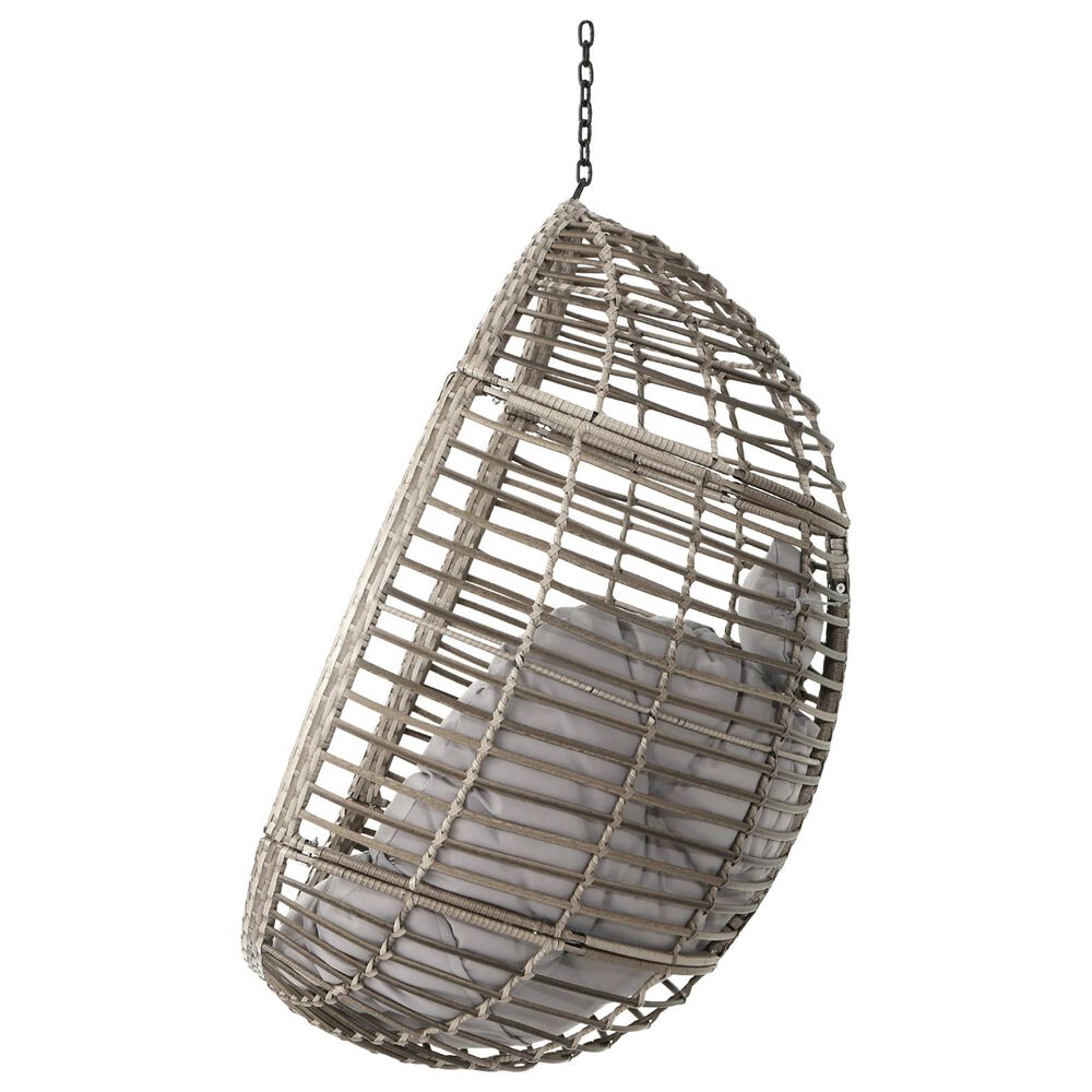 Noble House Layla Hanging Chair in Gray, , large