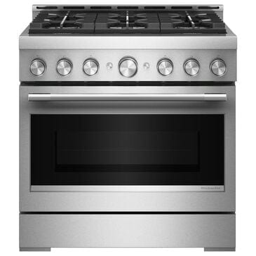 KitchenAid 36" Freestanding Gas Range with No Preheat Air Fry Mode in Stainless Steel, , large