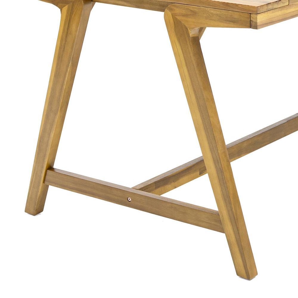 Hearth and Haven Outdoor 71" Rectangular Dining Table in Teak - Table Only, , large