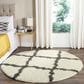 Safavieh Dallas Shag SGD257H-6R 6" x 6" Ivory/Dark Grey Round Rug, , large
