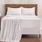4-Piece Queen Clipped Textured Sheet Set in White, , large