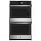 GE Profile 2-Piece Kitchen Package with 30" Built-In Double Wall Oven and Electric Cooktop in Stainless Steel and Black, , large