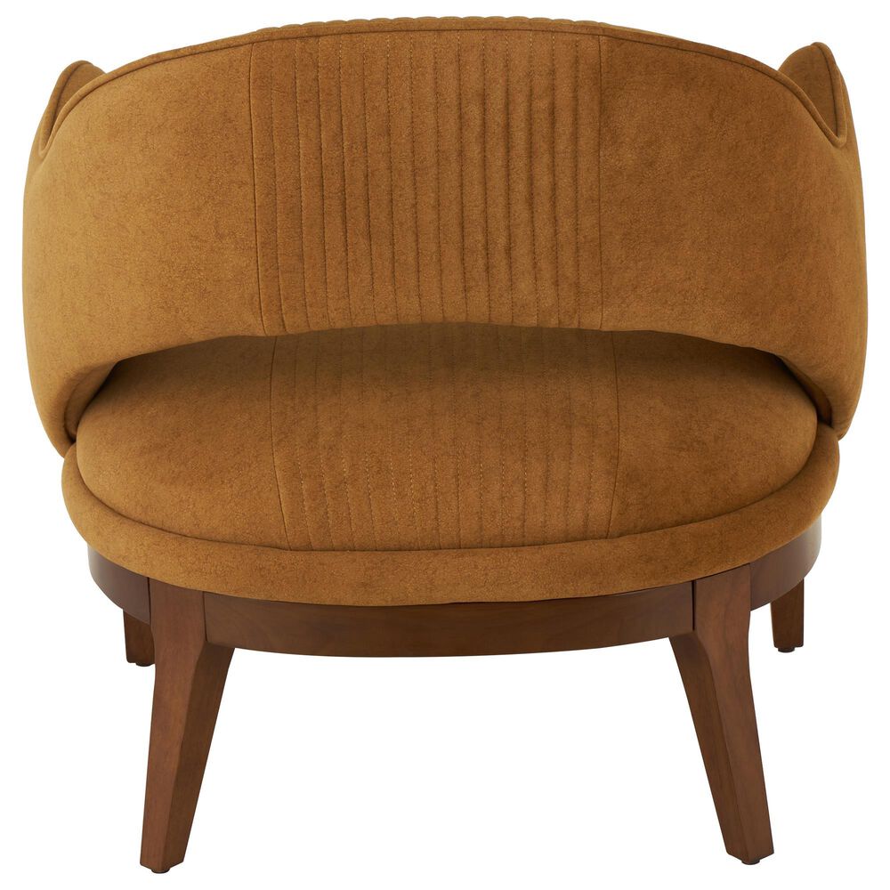 Maple and Jade Curved Back Accent Chair with Linear Pattern in Brown, , large