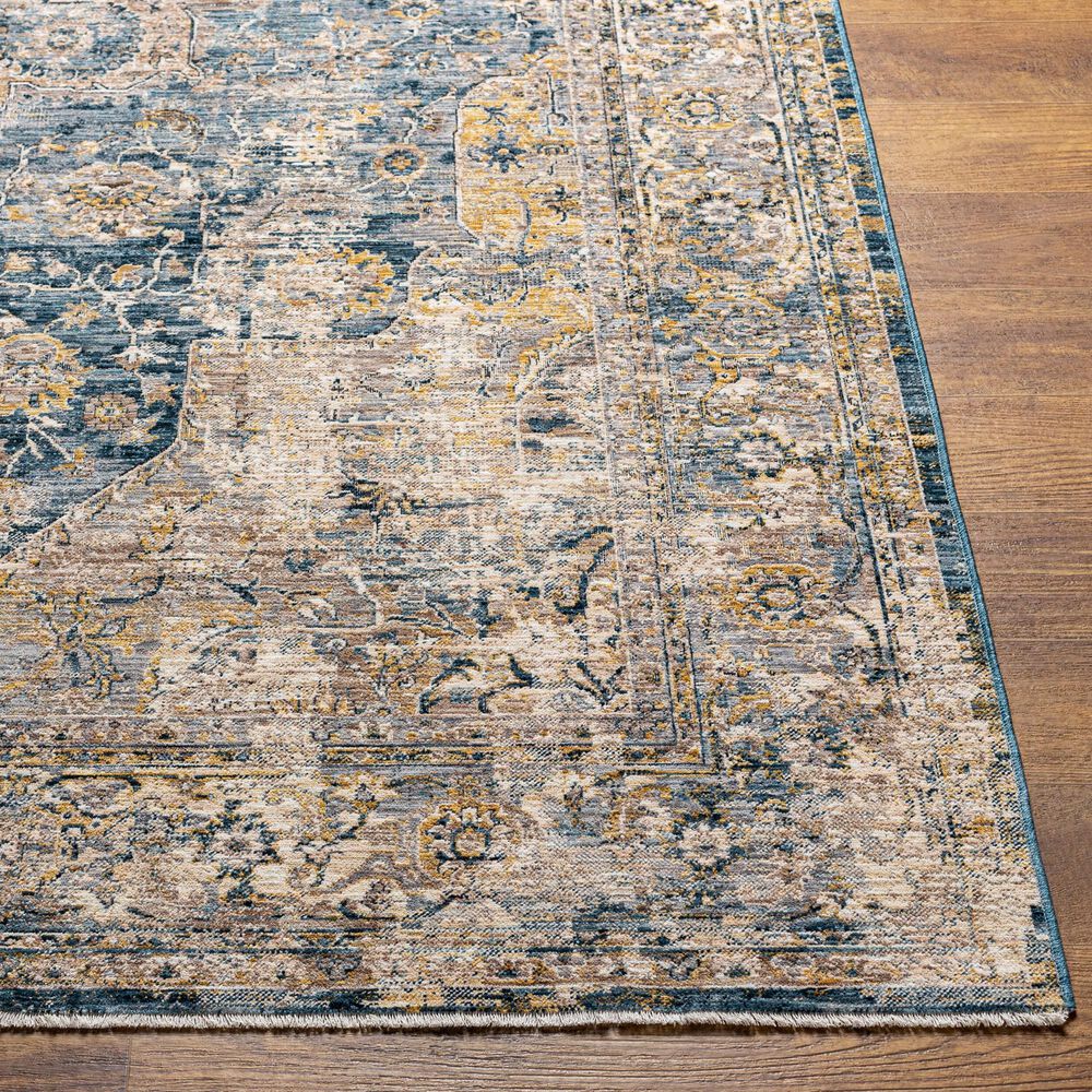 Surya Aspendos 2&#39;7&quot; x 7&#39;3&quot; Deep Teal, Ivory, Light Gray, Olive, Tan and Teal Runner, , large