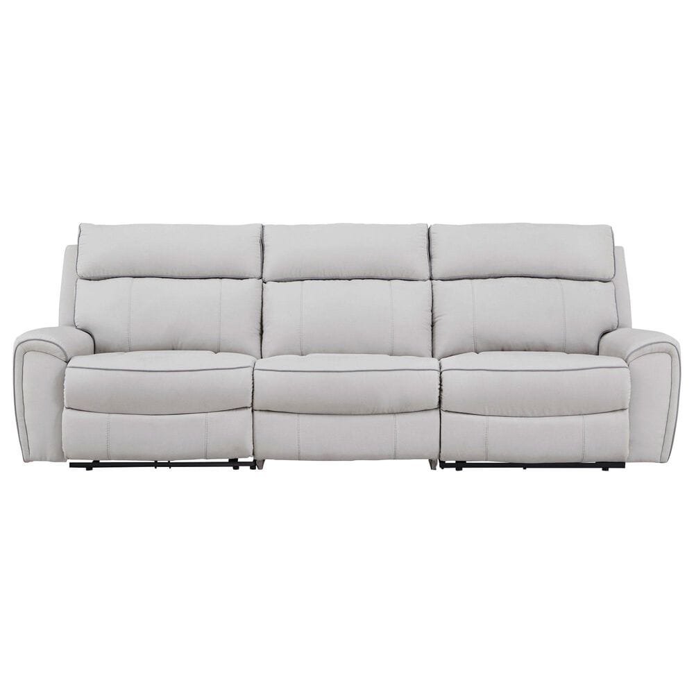 Ashley Social Pointe 3-Piece Power Symmetrical Reclining Sectional in Pearl and Ash, , large