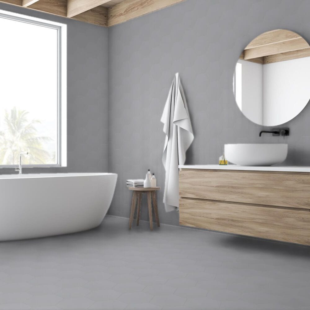 Emser Heksa Silver 8&quot; x 9&quot; Porcelain Tile, , large