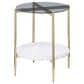 Coaster Jonelle End Table in White, Gold and Smoke Gray, , large