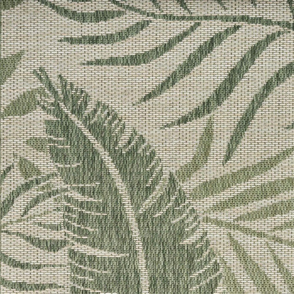 Nourison Garden Oasis GOA02 Ivory and Green 9&#39; x 12&#39; Indoor/Outdoor Area Rug, , large