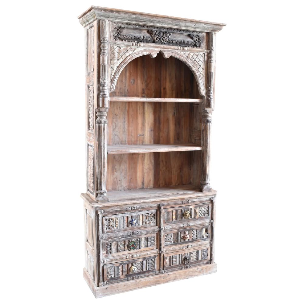 Jaipur Home One of a Kind Architectural Element Hutch Sideboard in Grey and Brown, , large