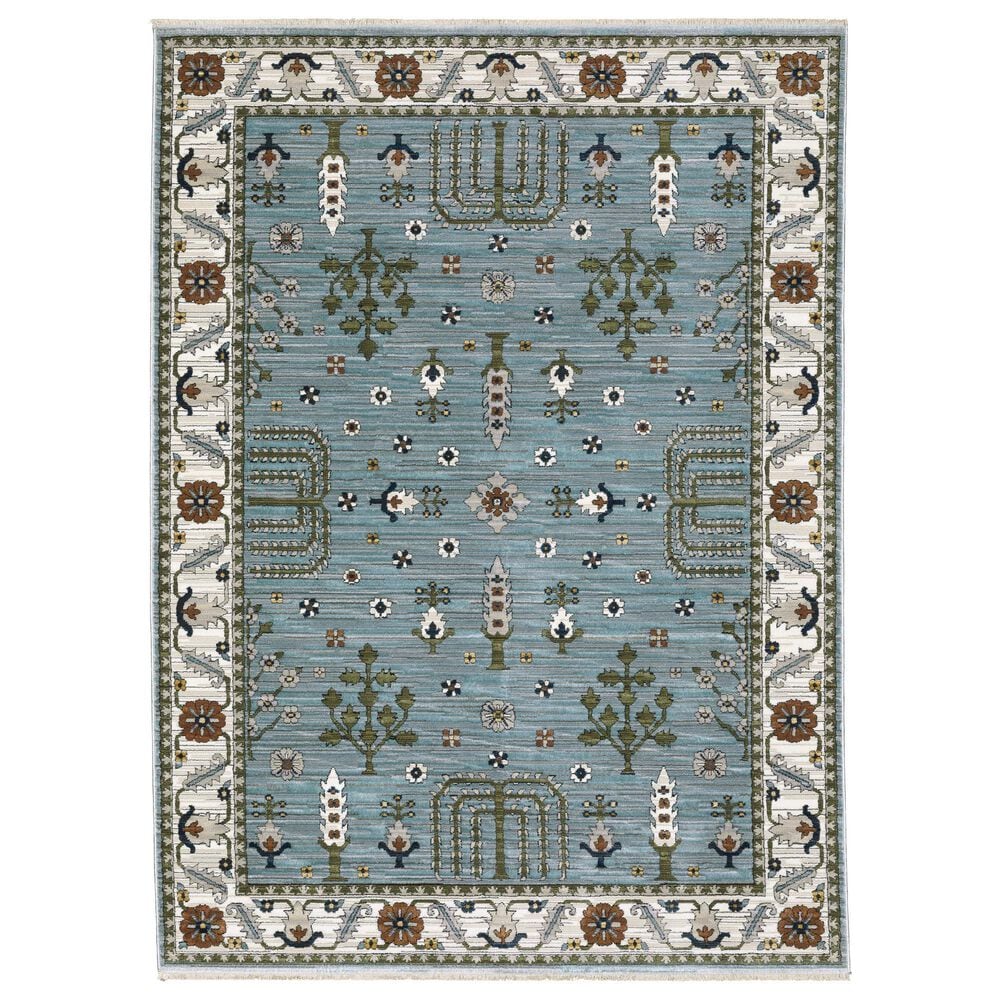 Oriental Weavers Keira KEI06 Blue and Green 7&#39;10&quot; x 10&#39;10&quot; Area Rug, , large