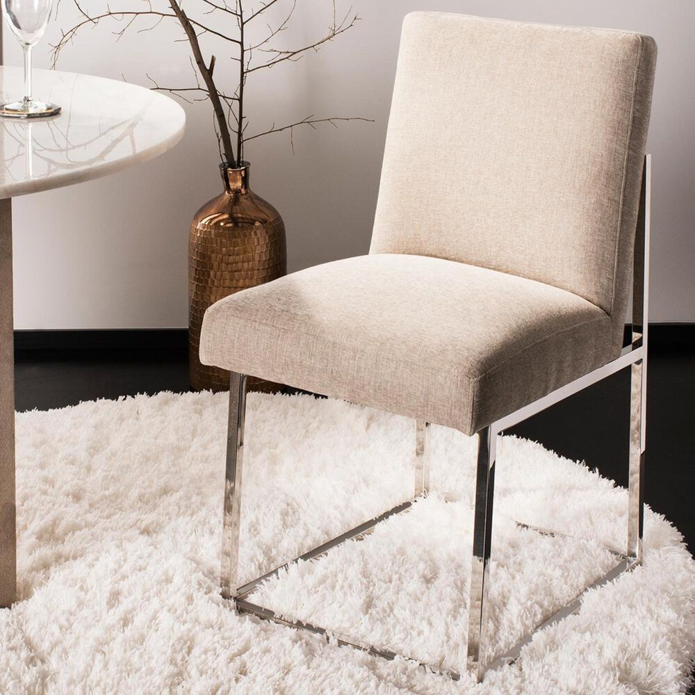 Safavieh Jenette Dining Chair in Hemingway Silver Velvet, , large
