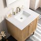 James Martin Vanities Laurent 30" Single Bathroom Vanity in Light Natural Oak with 3 cm White Zeus Quartz Top and Rectangular Sink, , large
