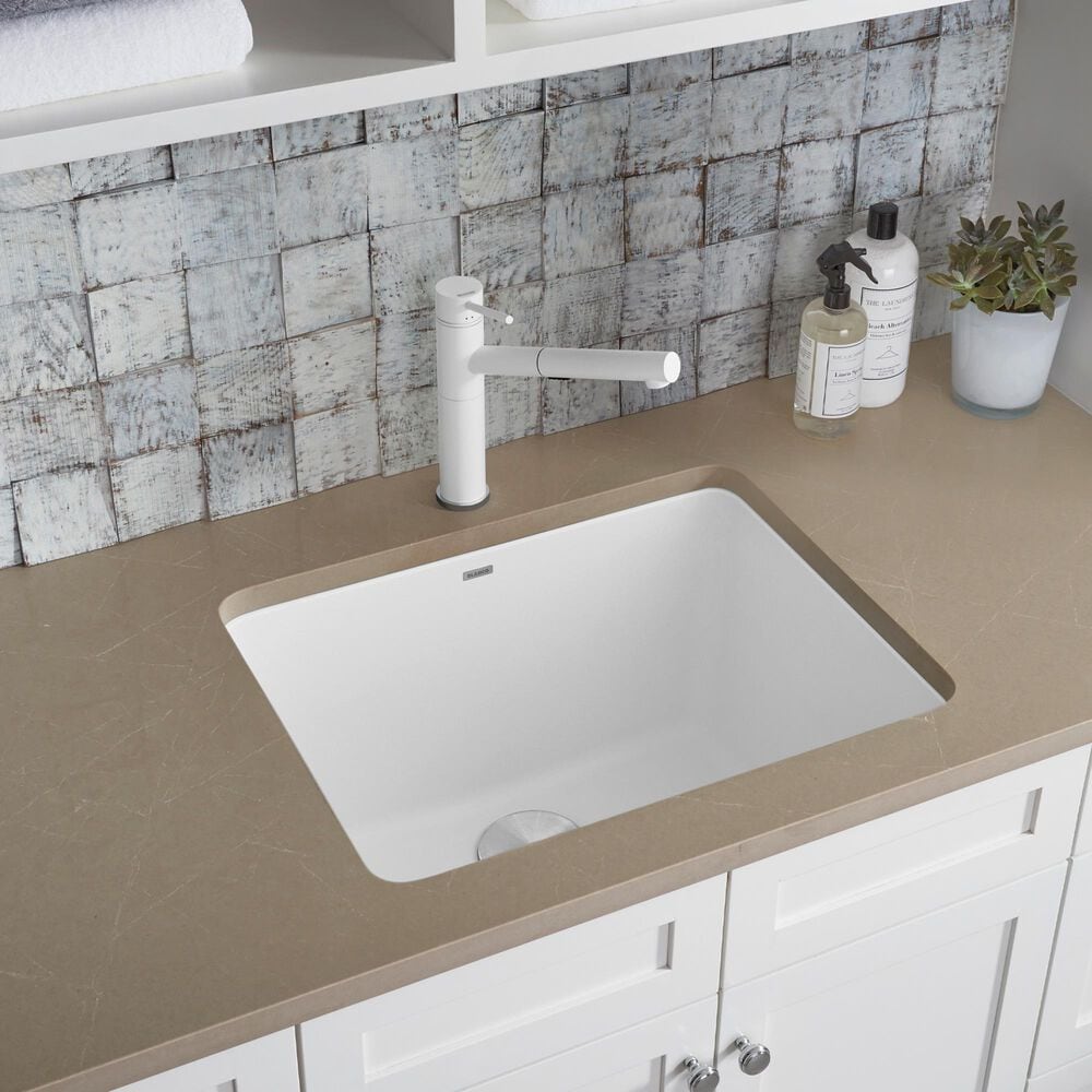 Blanco Liven 25&quot; Dual Mount Laundry Sink in White, , large