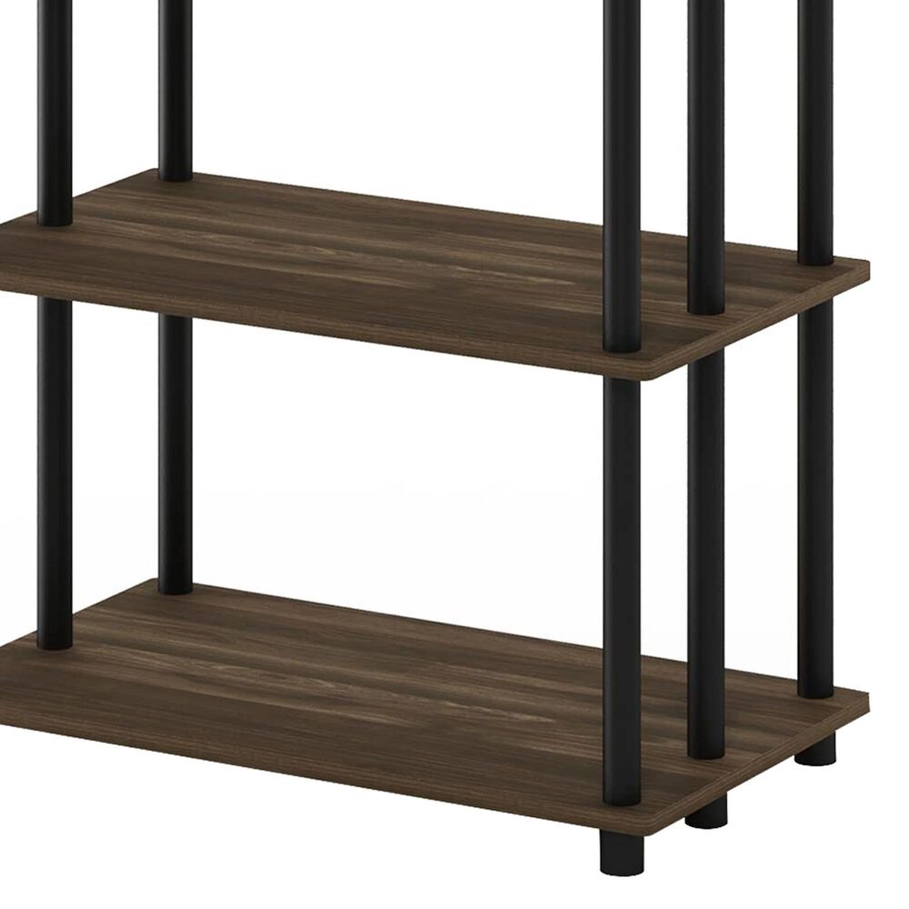 HOMLUX Turn-N-Tube 3-Tier Kitchen Storage Shelf with Top Cabinet in Columbia Walnut and Black, , large