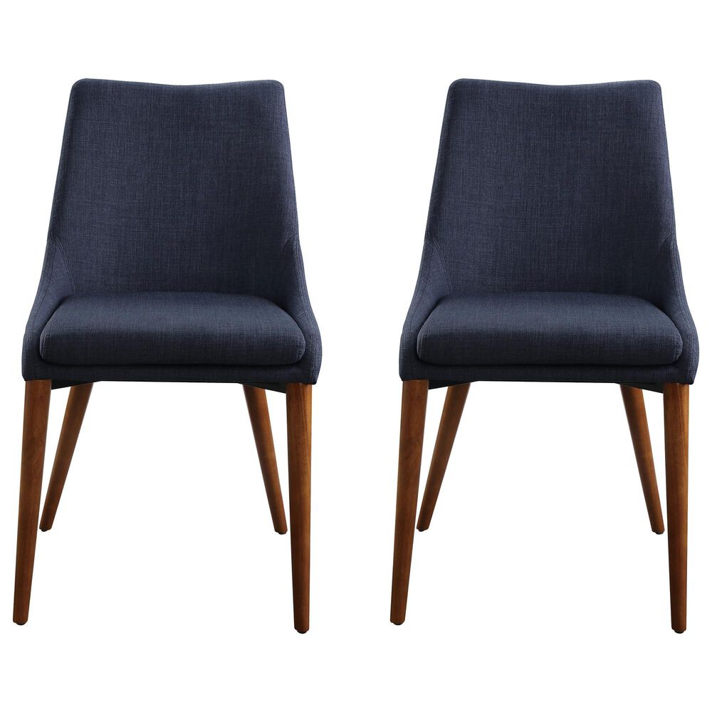 Office Star Products Palmer Side Chair with Navy Cushion &#40;Set of 2&#41;, , large