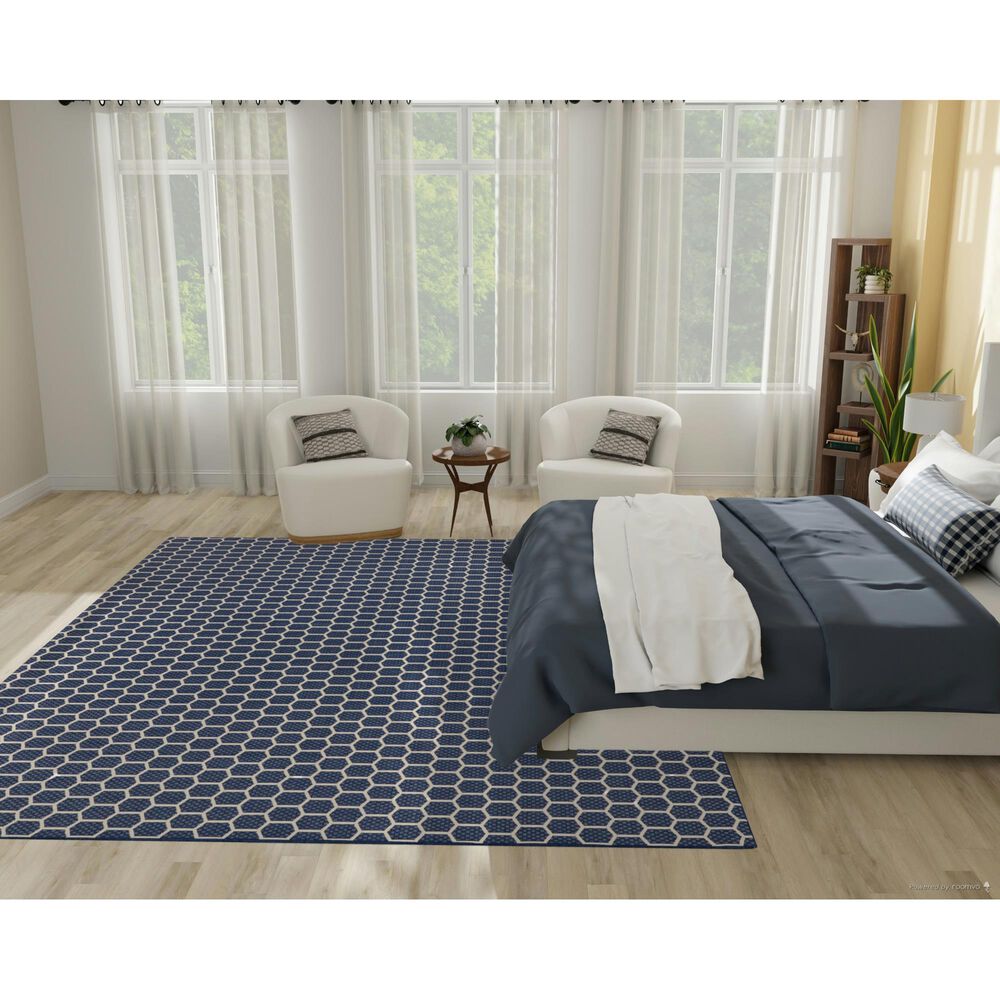Nourison Twist Reversible 8&#39; x 10&#39; Navy Indoor/Outdoor Area Rug, , large