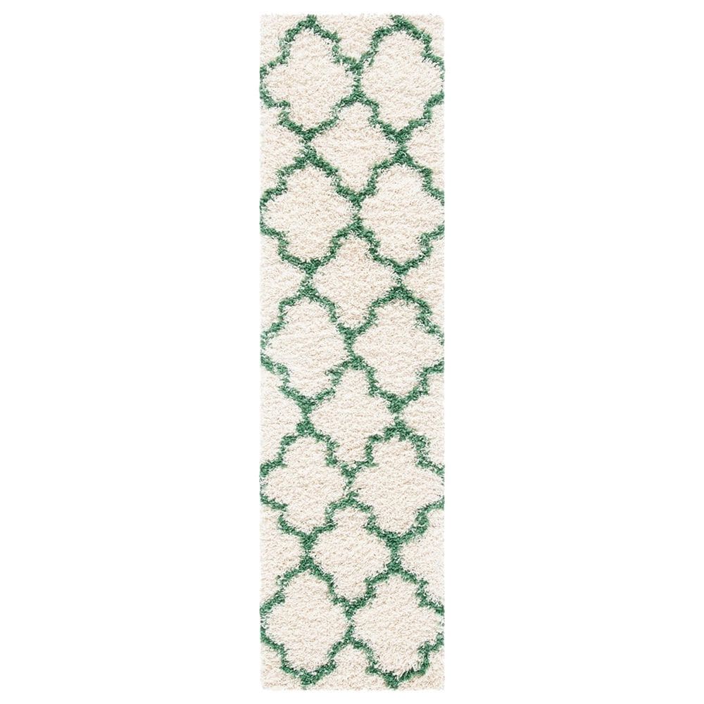 Safavieh Venus Shag 2"2" x 8" Ivory and Green Runner, , large