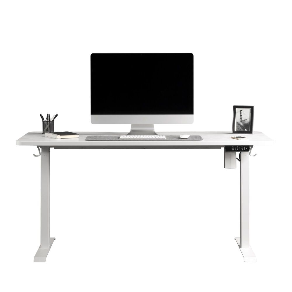 Sauder 60" Sit/Stand Desk in White, , large