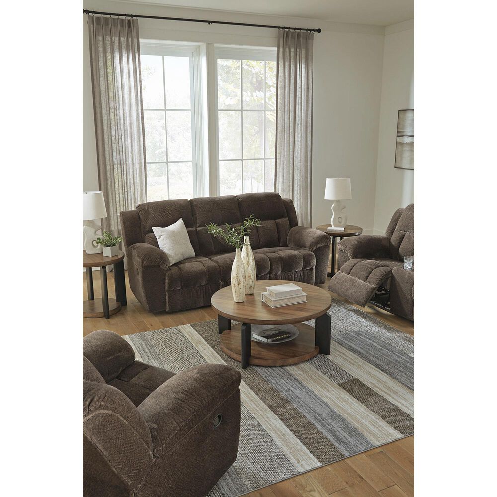 Ashley Frohn Manual Reclining Sofa in Chocolate, , large