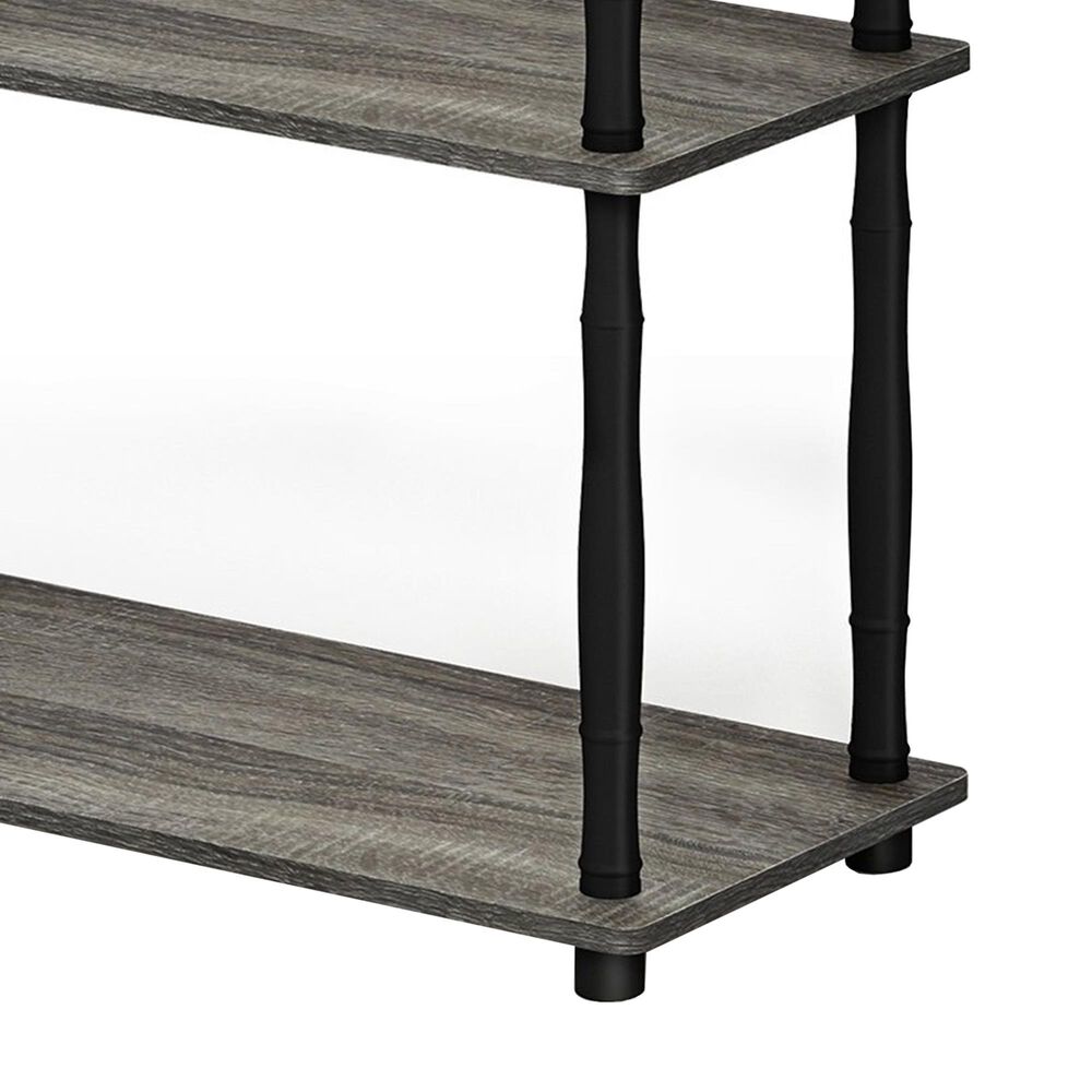 HOMLUX Turn-N-Tube 4-Tier Corner Open Storage Bookshelf in French Oak and Black, , large