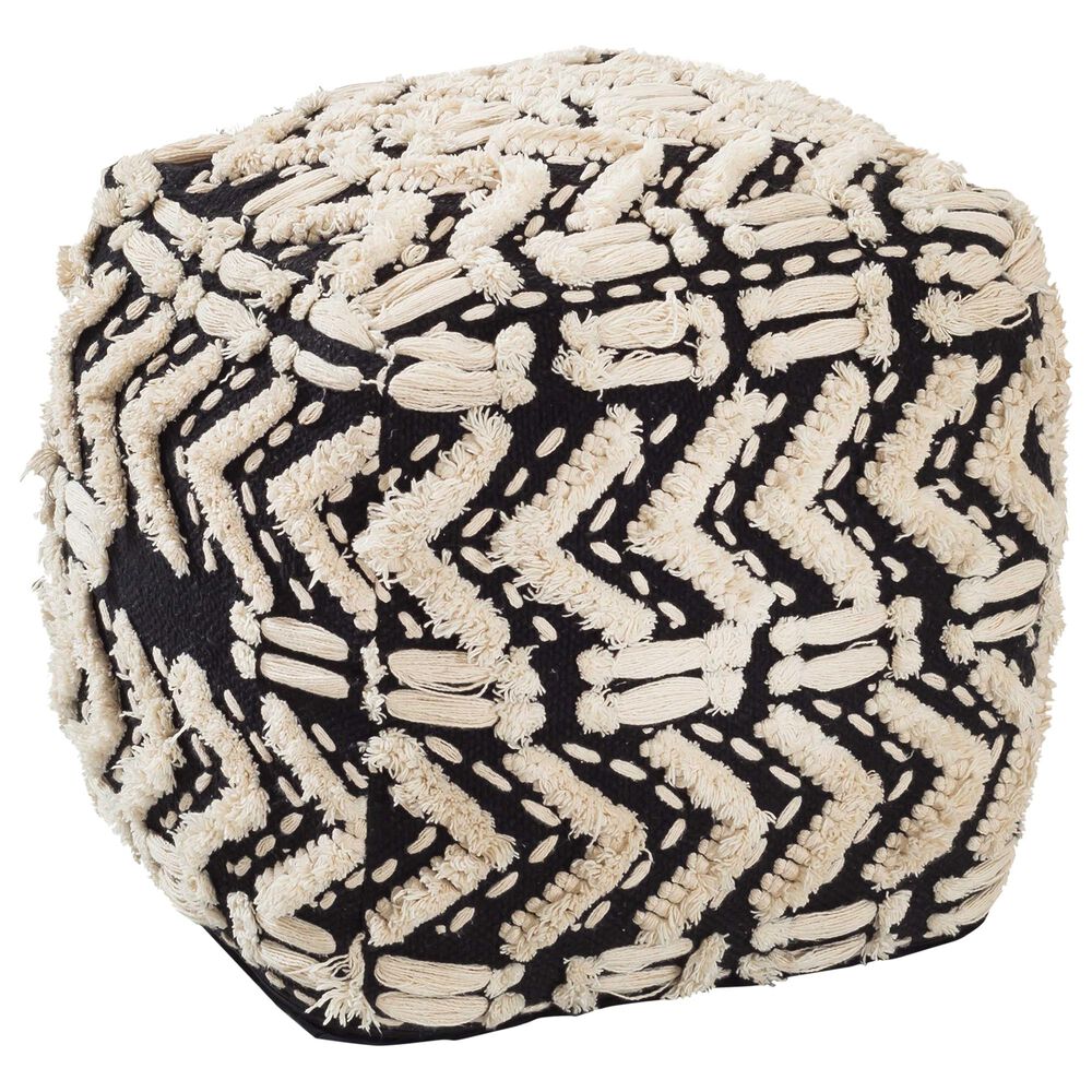 Tov Furniture Mariel Pouf in Black, , large