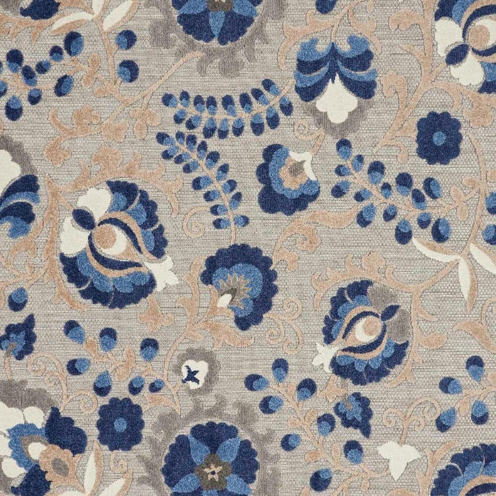 Nourison Aloha 5&#39;3&quot; Round Natural and Blue Indoor/Outdoor Area Rug, , large