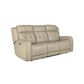 Flexsteel Grant Leather Match Power Reclining Sofa with Power Headrest in Bisque, , large