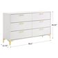 Pacific Landing Kendall 6-Drawer Dresser in Gold and White, , large