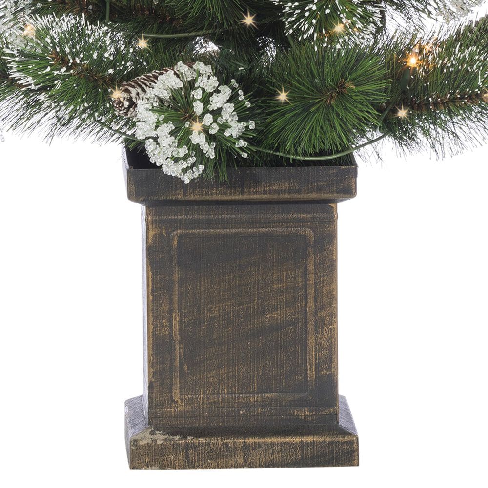 The Gerson Company 4' Potted Hard Christmas Trees in Green (Set of 2), , large