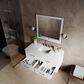 Lexora Home Castor 48" Single Bathroom Vanity in White with 2 cm White Cultured Marble Top and Rectangular Sink, , large