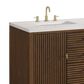 James Martin Vanities Myrrin 60" Double Vanity in Mid Century Walnut with 3 cm Arctic Fall Solid Surface Top, , large