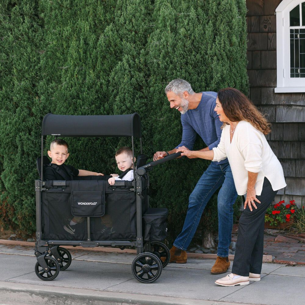 Wonderfold Elite Pro 2-Seater Stroller Wagon in Jet Black, , large