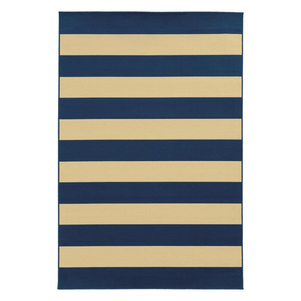 Oriental Weavers Riviera 4768F 6"7" x 9"6" Navy Area Rug, , large