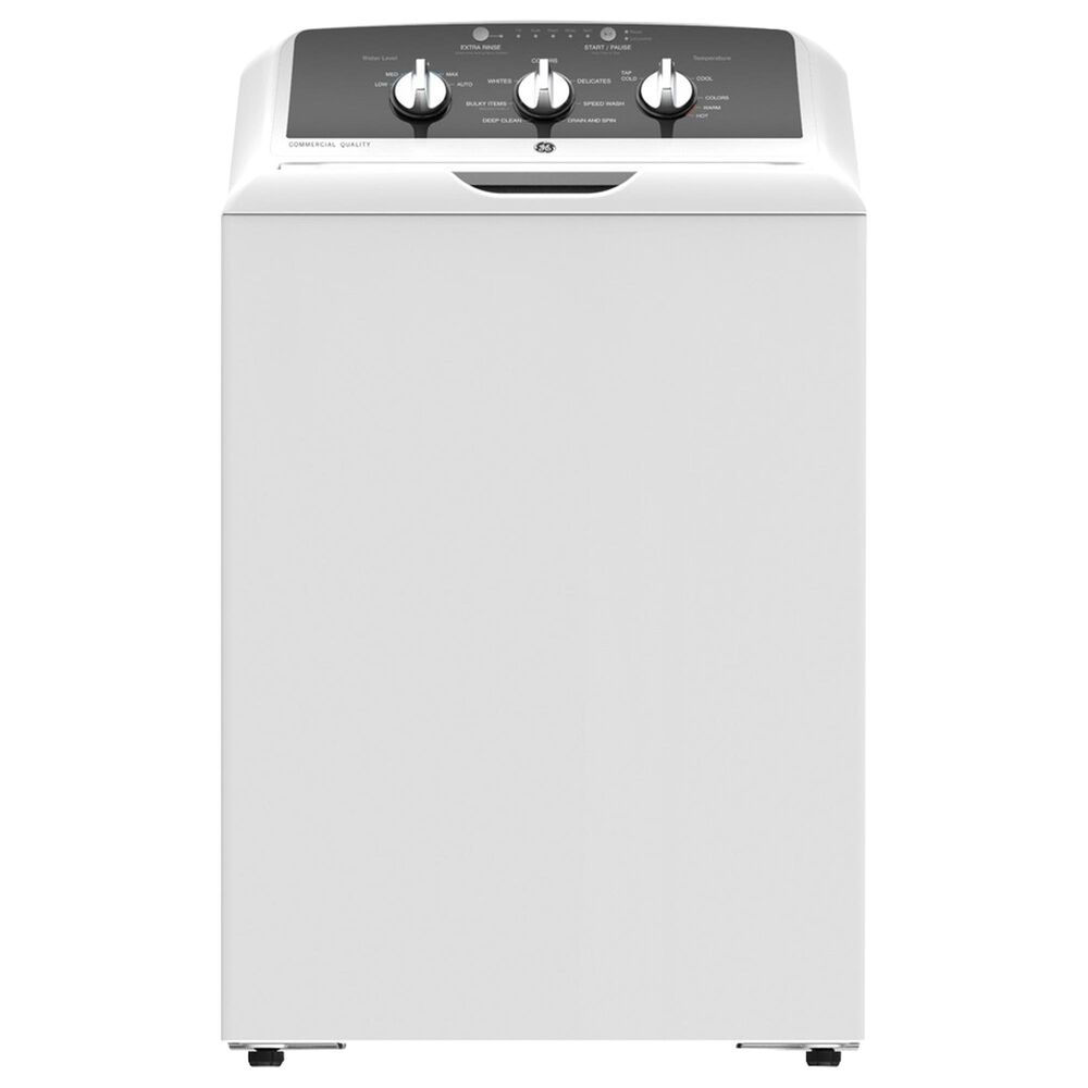 GE Appliances 4.2 Cu. Ft. Top Load Washer in White and Stainless Steel, , large
