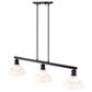 Golden Lighting Carver 3-Light Linear Pendant with Vintage Milk Shade in Matte Black, , large