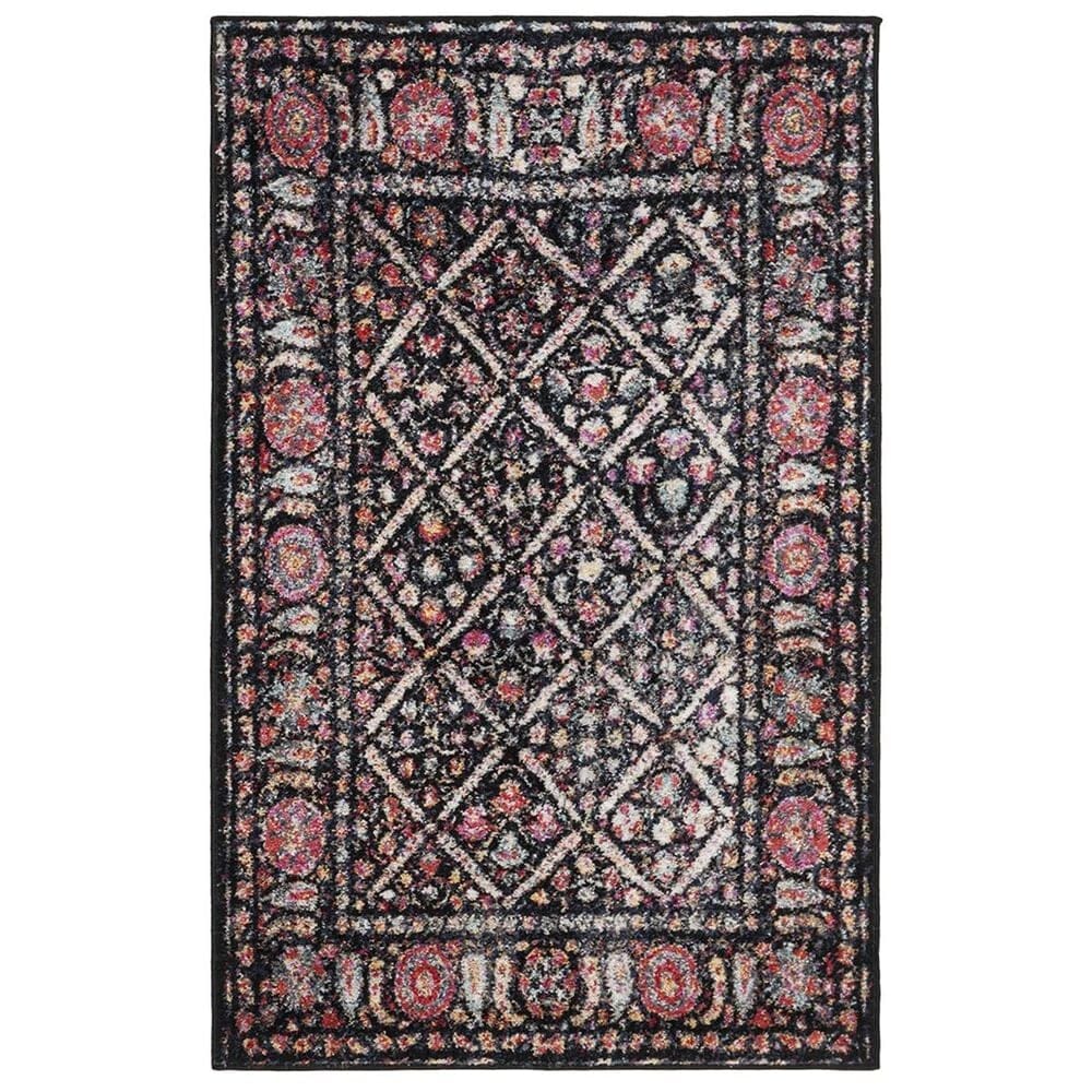 Safavieh Adirondack ADR203Z 4" x 6" Black and Fuchsia Area Rug, , large