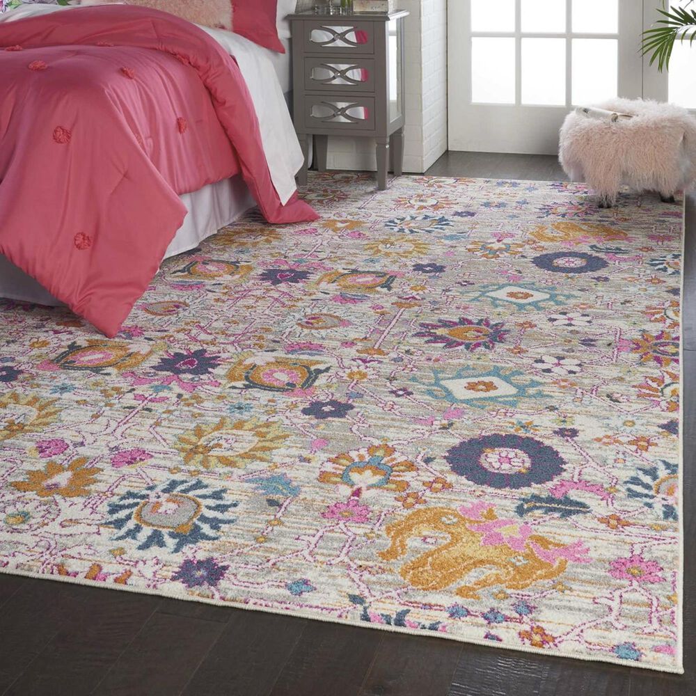 Nourison Passion PSN01 3&#39;9&quot; x 5&#39;9&quot; Silver Area Rug, , large