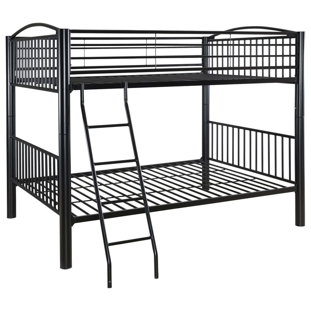 Linon Home Decor Heavy Full Over Full Bunk Bed in Black, , large