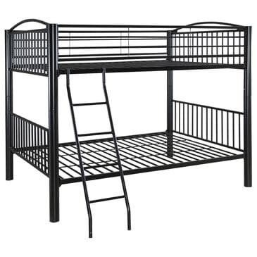 Linon Home Decor Heavy Full Over Full Bunk Bed in Black, , large