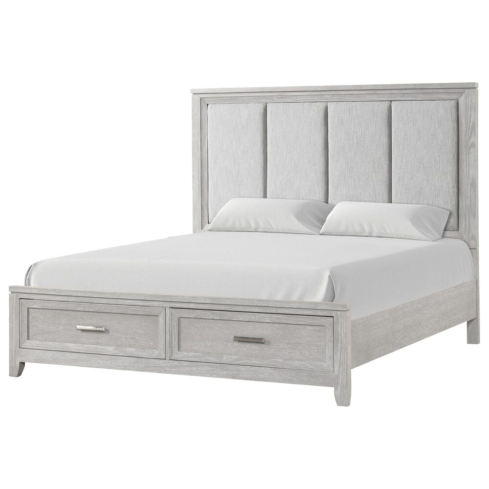 New Heritage Design Fiona Queen King Storage Bed in Mist Gray, , large